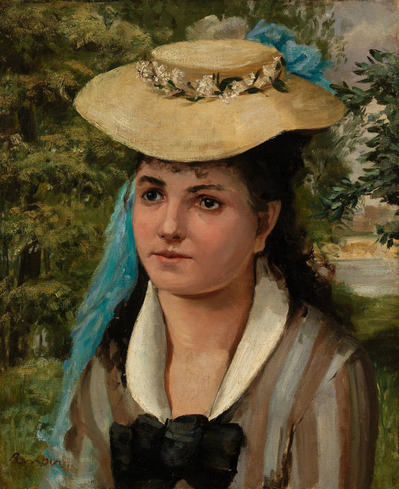 Lise con sombrero de paja (Joven chica con sombrero de paja) - Pierre-Auguste Renoir
