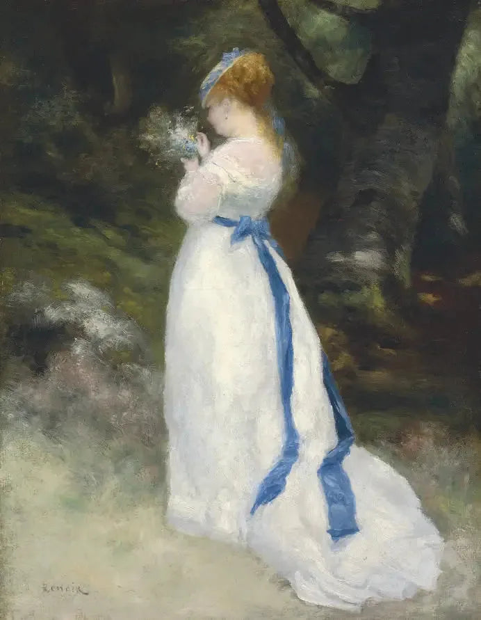 Lise sosteniendo un ramo de flores silvestres - Pierre-Auguste Renoir