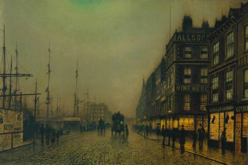 Liverpool Quay a la luz de la luna - John Atkinson Grimshaw