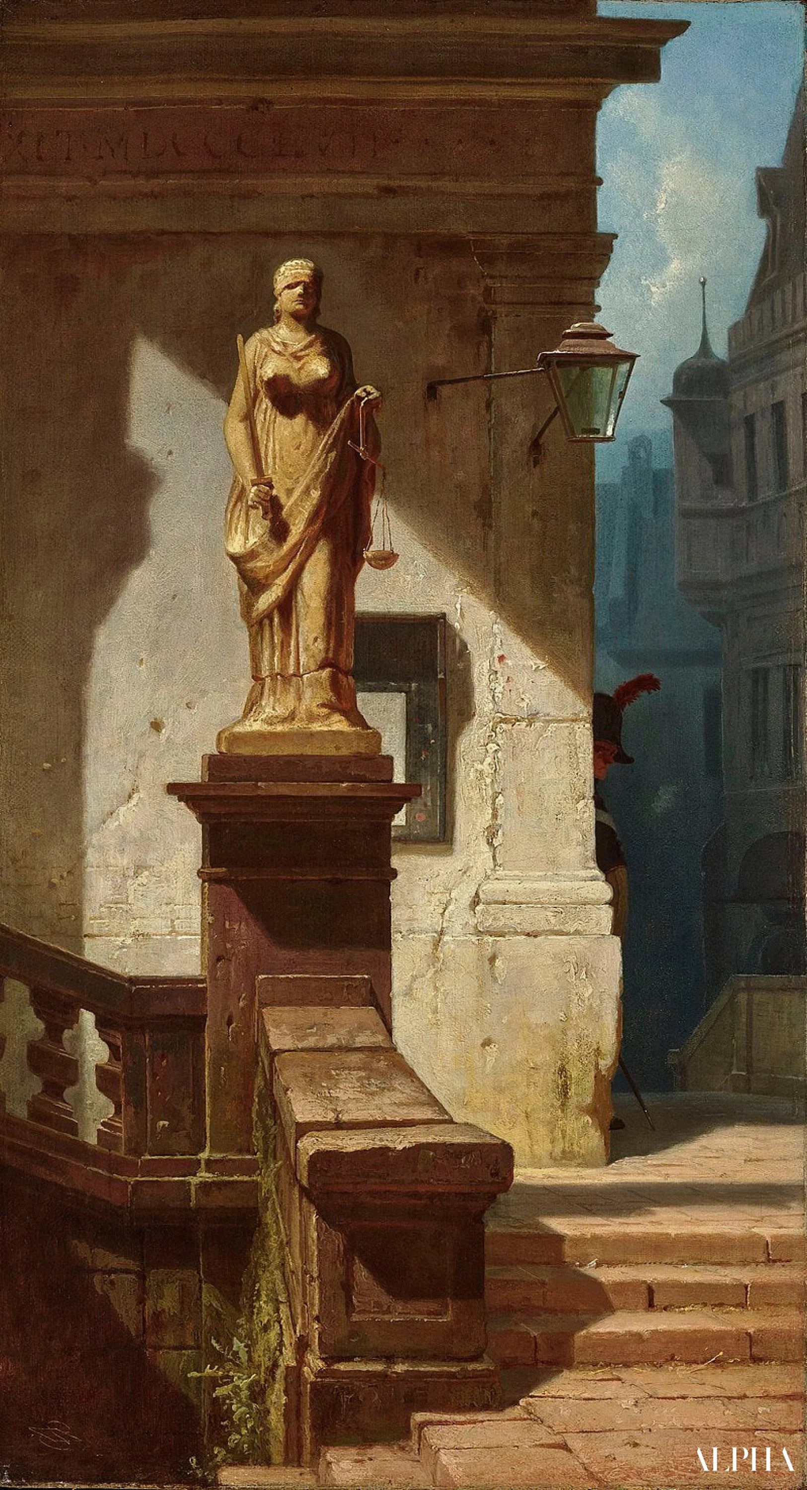 L'œil de la loi (Justitia) - Carl Spitzweg - Reproductions de tableaux et peintures haut de gamme