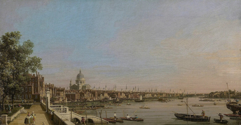 Londres y el Támesis vistos desde la terraza de Somerset House, hacia la catedral de San Pablo - Canaletto
