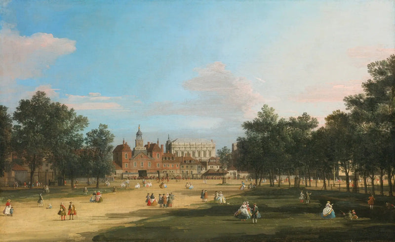 Londres : el antiguo edificio de los Guardias a Caballo y la Sala de Banquetes, desde St James's Park - Canaletto
