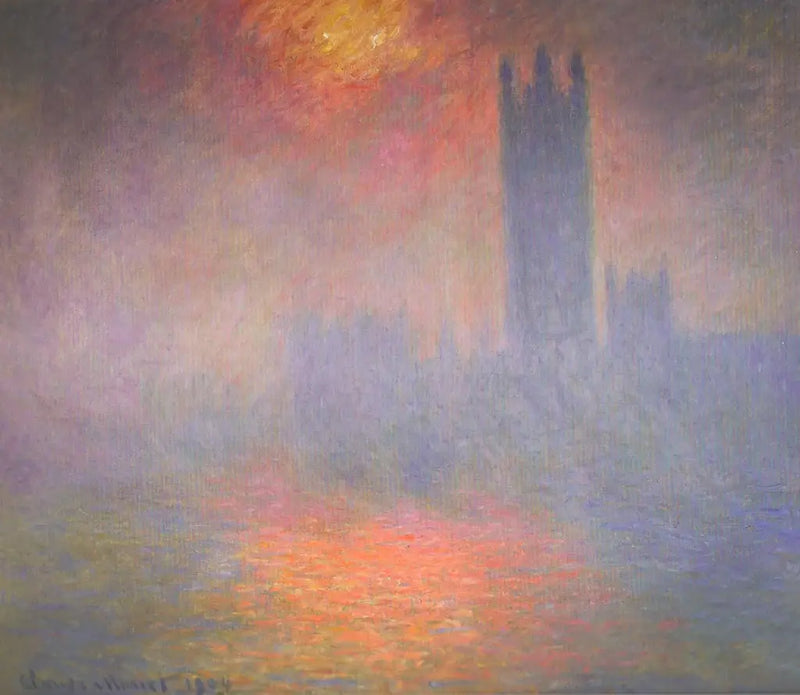 Londres, el Parlamento. Rayo de sol en la niebla - Claude Monet