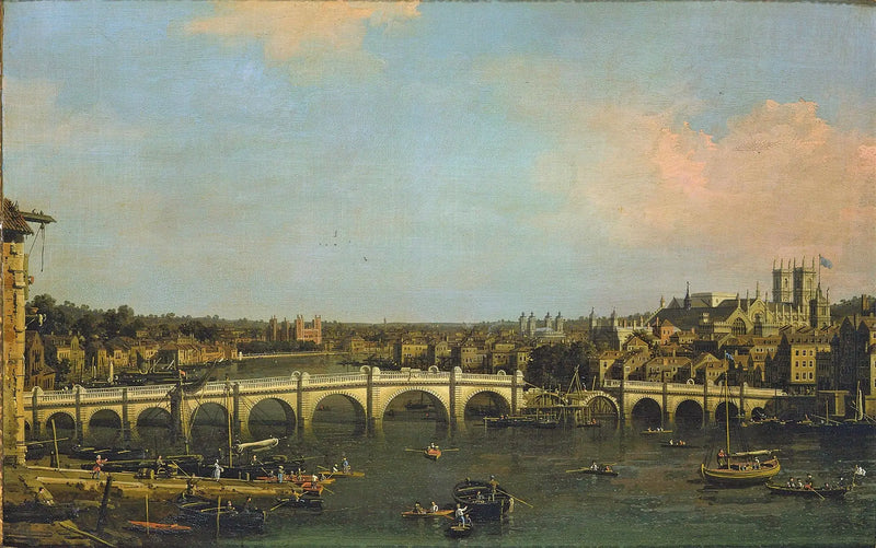 Londres : el puente de Westminster en reparación desde el norte - Canaletto