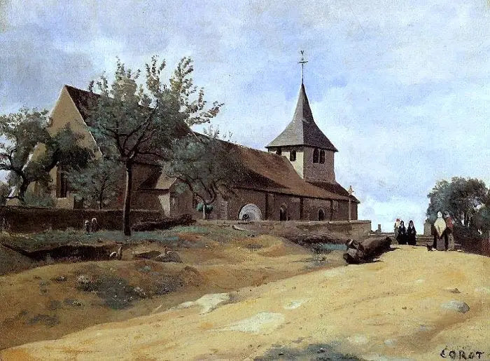 Lormes, la iglesia - Jean-Baptiste Camille Corot