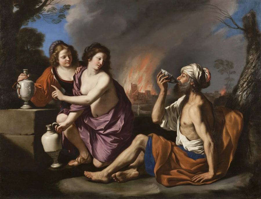Lote y sus hijas - Guercino