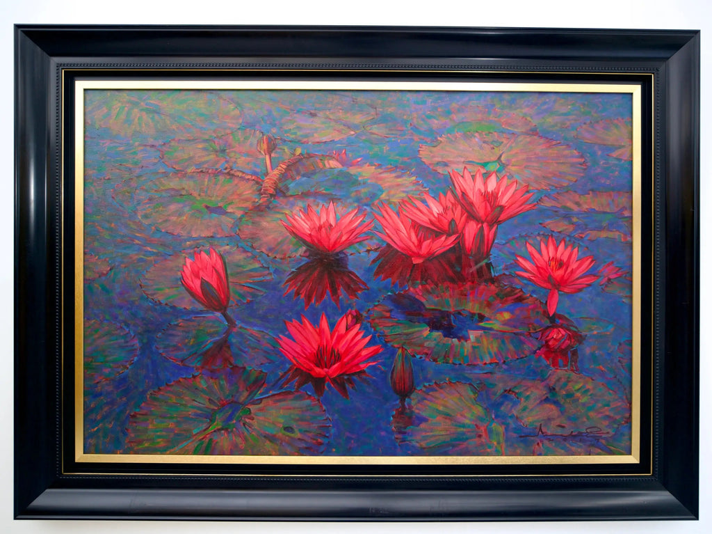 Lotus Rose | 80 x 120 cm image 3 reproduction artisanale de tableau