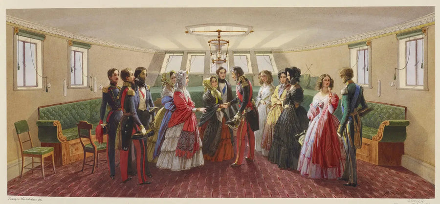 Luis Felipe despidiéndose de la reina Victoria a bordo del yate real - Franz Xaver Winterhalter