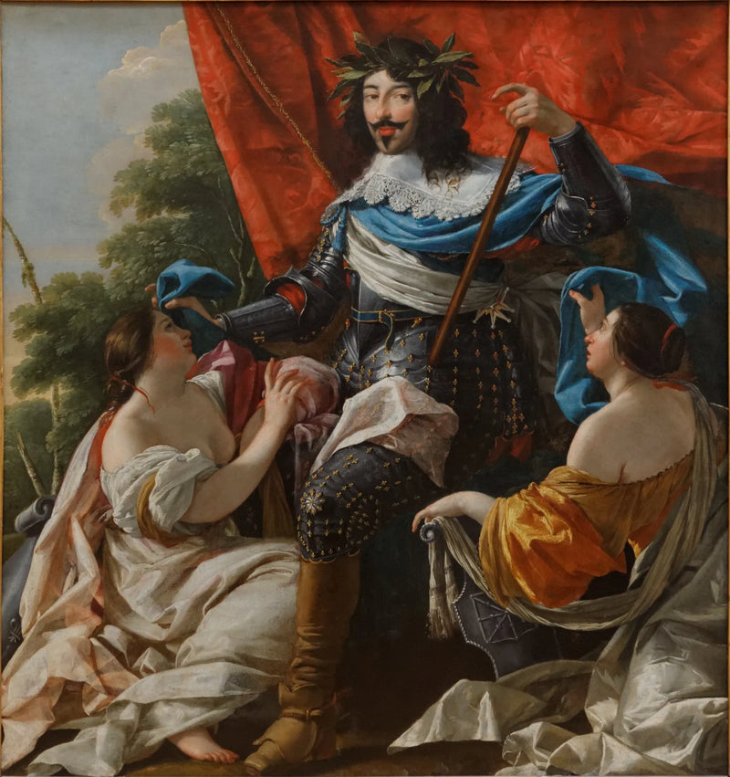 Luis XIII entre dos figuras femeninas que simbolizan Francia y Navarra - Simon Vouet