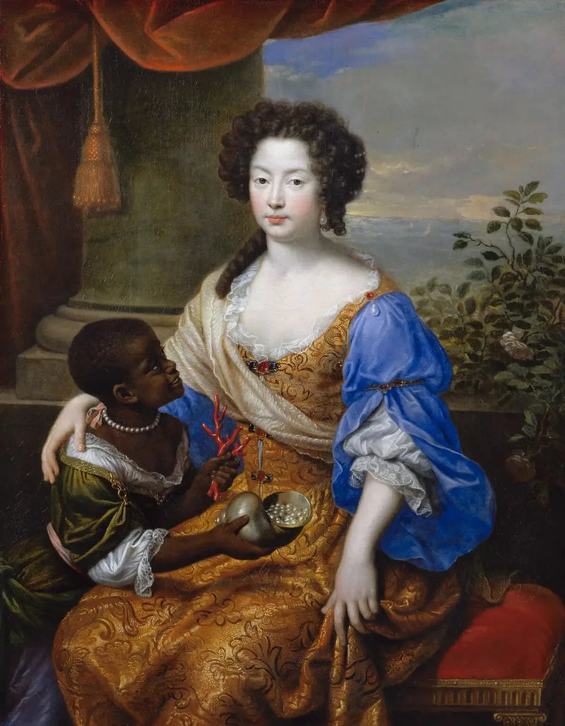 Louise de Kéroualle, duquesa de Portsmouth con una acompañante desconocida - Pierre Mignard