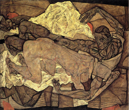💔 Amantes (Hombre y Mujer) – Egon Schiele (1914)