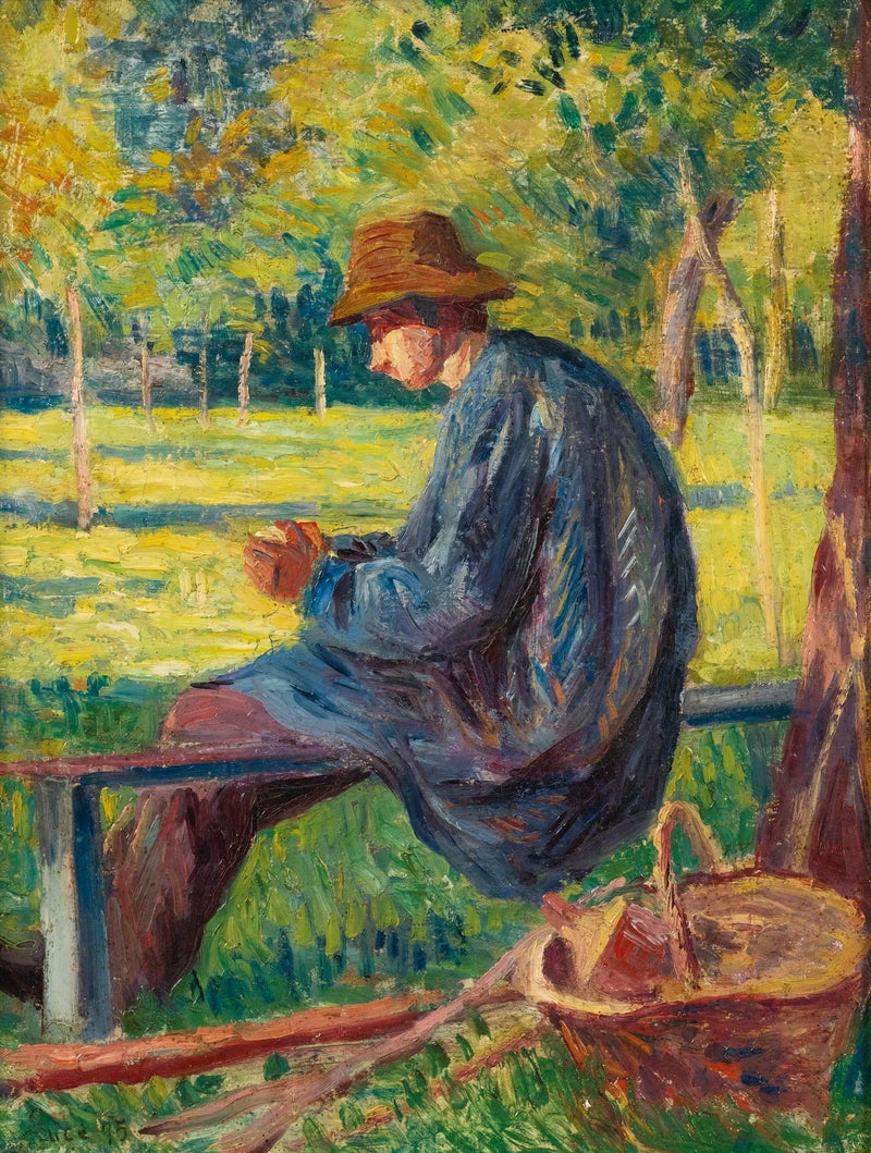 Ludovic Rodo Pissarro en el jardín de su padre en Éragny - Maximilien Luce