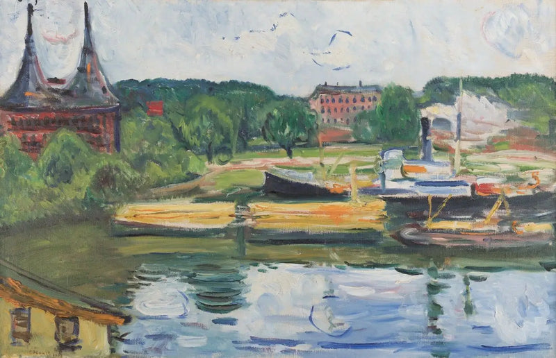 Lübeck con la Holstentor - Edvard Munch
