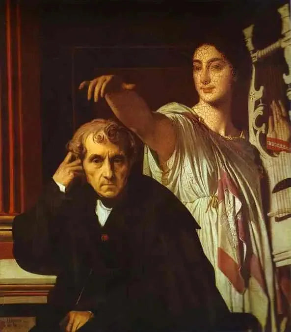 Luigi Cherubini y la musa de la poesía lírica - Jean-Auguste-Dominique Ingres