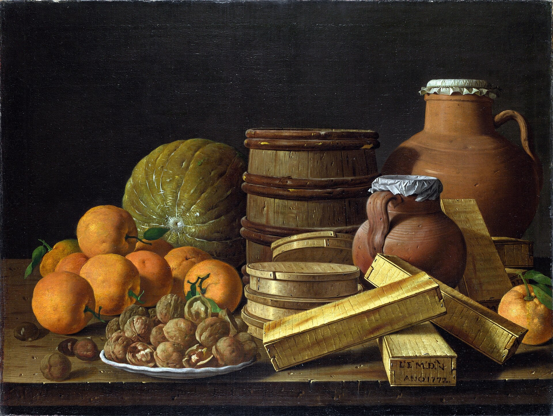 Nature morte avec oranges, noix et boîtes de bonbons - Luis Egidio Meléndez