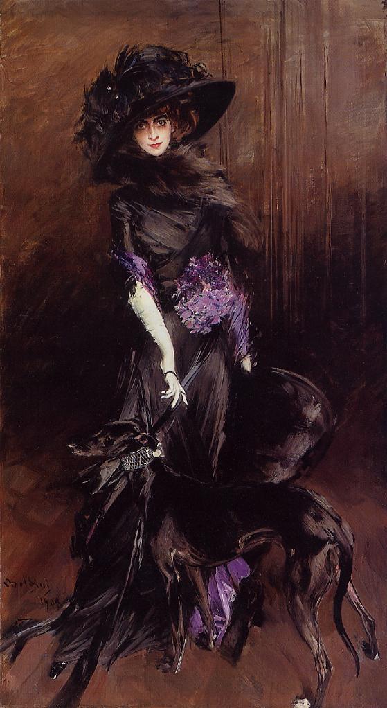 Luisa Casati (1881-1957) con un galgo - Giovanni Boldini