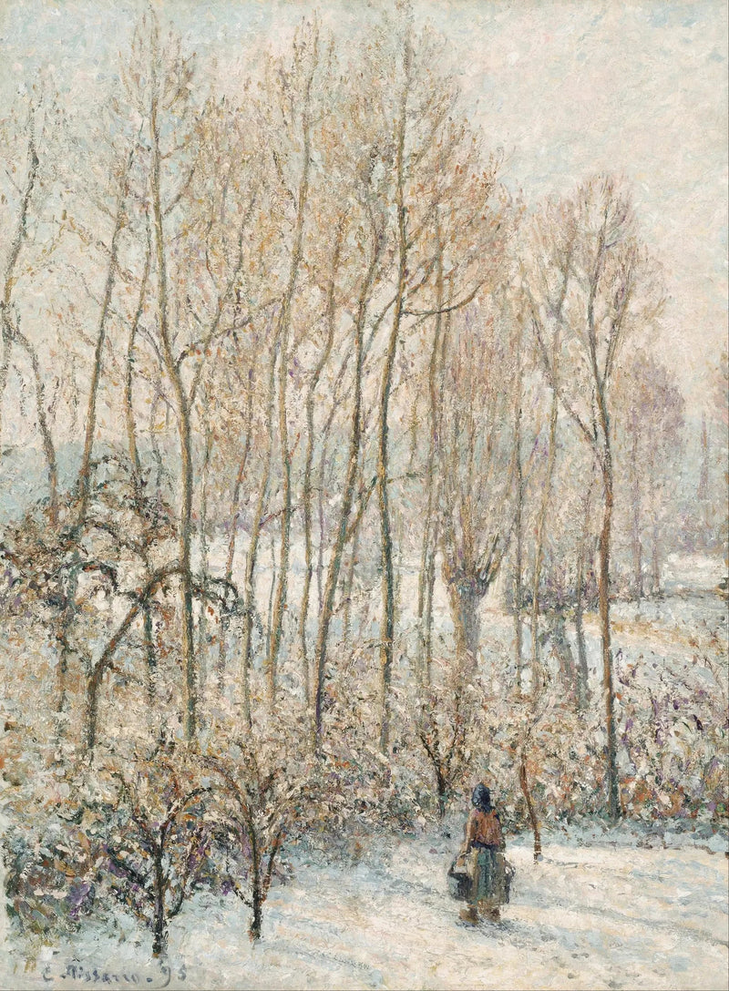 Luz de la mañana sobre la nieve, Éragny-sur-Epte - Camille Pissarro