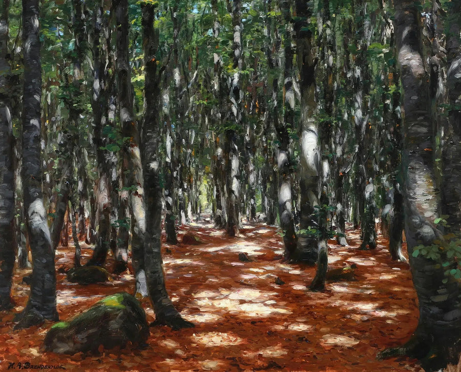 Luz del sol a través de los hayas. - H. A. Brendekilde