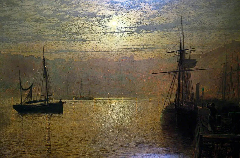 Luces en el puerto de Scarborough - John Atkinson Grimshaw