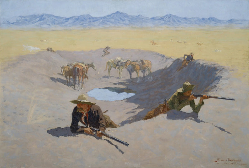 Lucha por el punto de agua - Frederic Remington