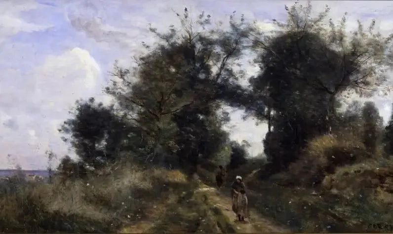 Luzancy. El camino de los viejos - Jean-Baptiste Camille Corot