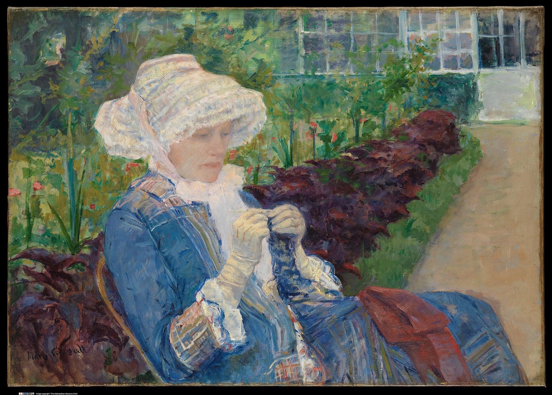 Lydia crochetant dans le jardin à Marly - Mary Cassatt