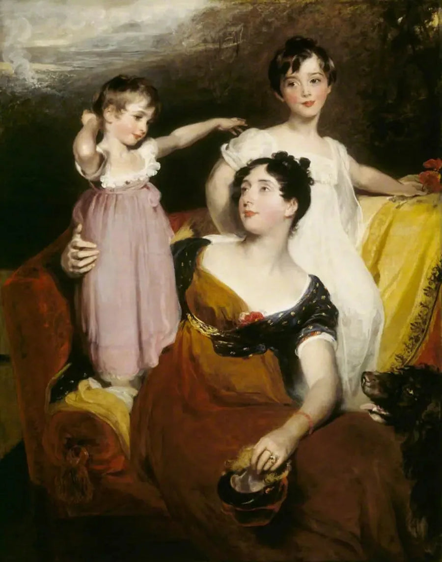 Lydia Elizabeth Hoare, Lady Acland (1786-1856) con sus dos hijos Thomas, más tarde 11º Barón (1809-1898) y Arthur (1811-1857) - Thomas Lawrence