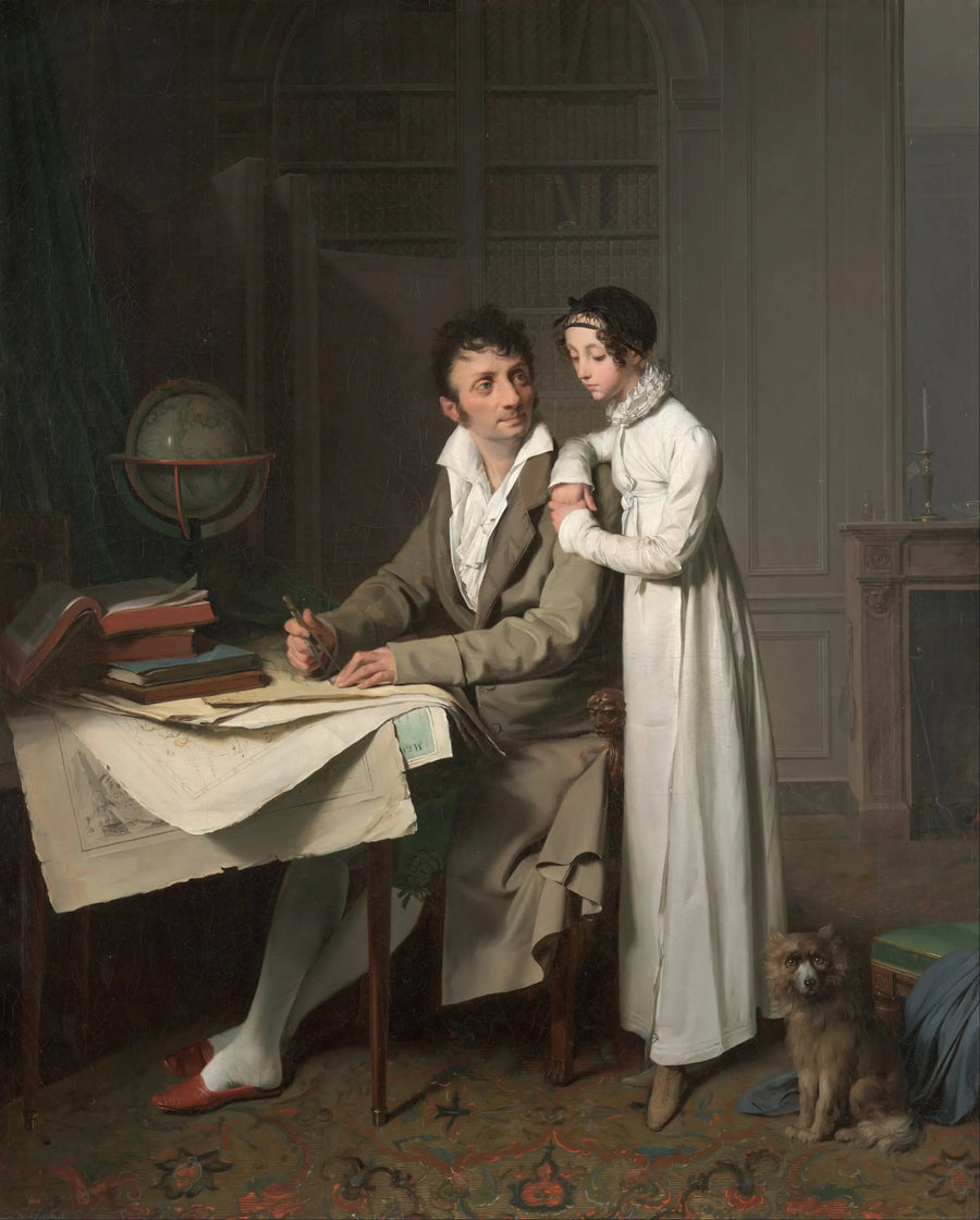 M. G*** dando una lección de geografía a su hija - Louis-Léopold Boilly