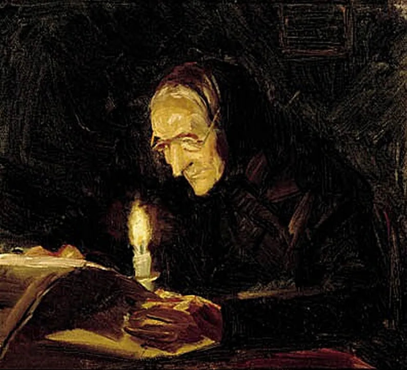 Mi madre a la luz de las velas. - Anna Ancher