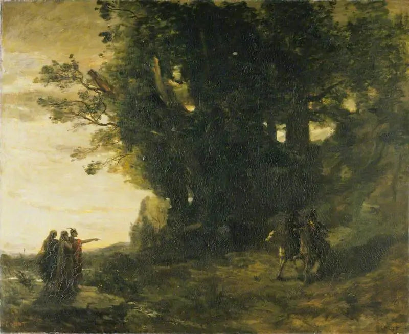 Macbeth y las brujas - Jean-Baptiste Camille Corot