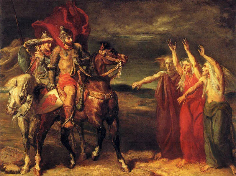 Macbeth y las tres brujas - Théodore Chassériau