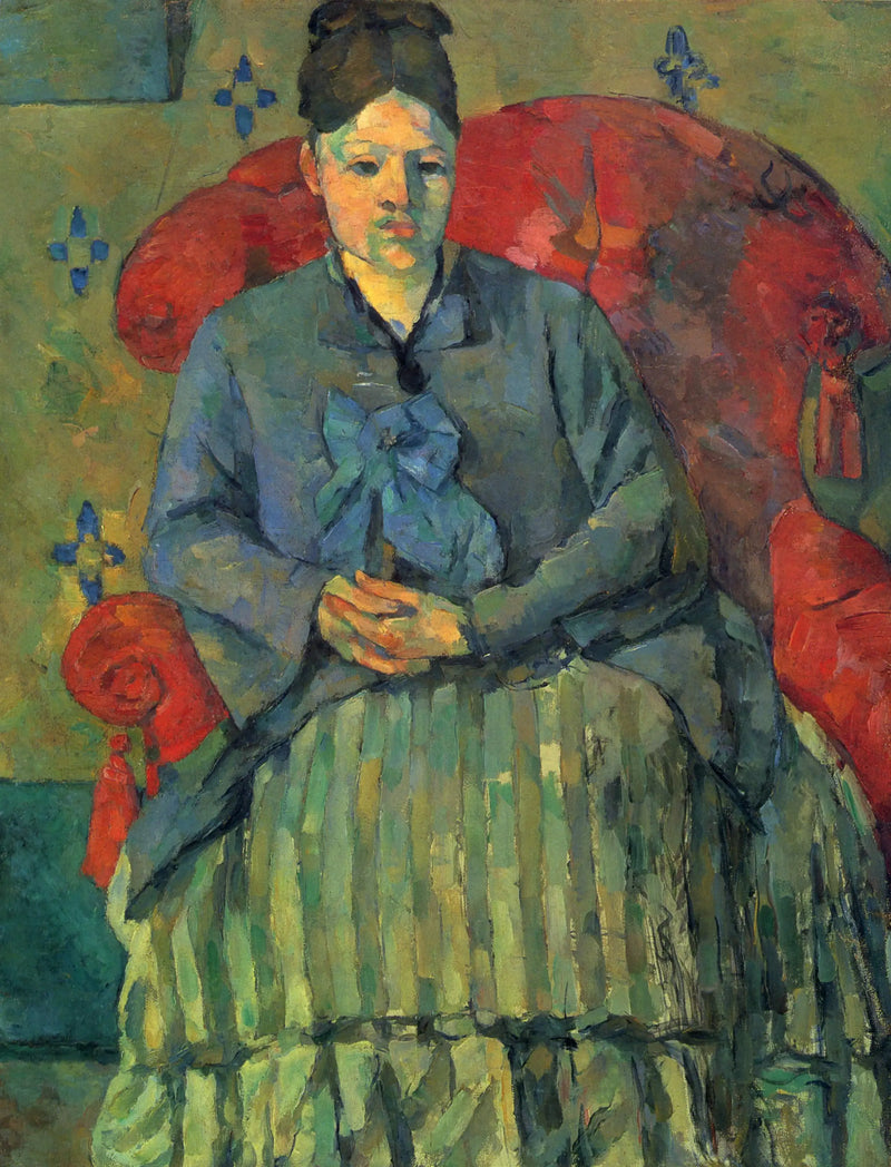 Madame Cézanne con la falda rayada - Paul Cézanne
