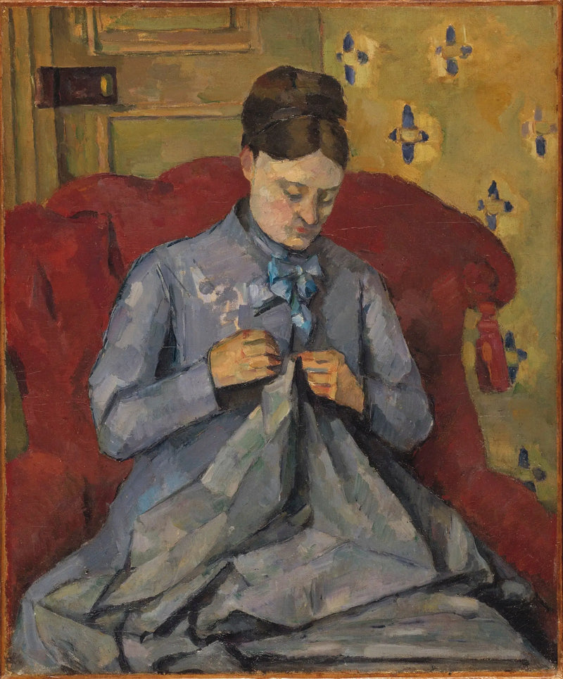 Madame Cézanne cosiendo - Paul Cézanne