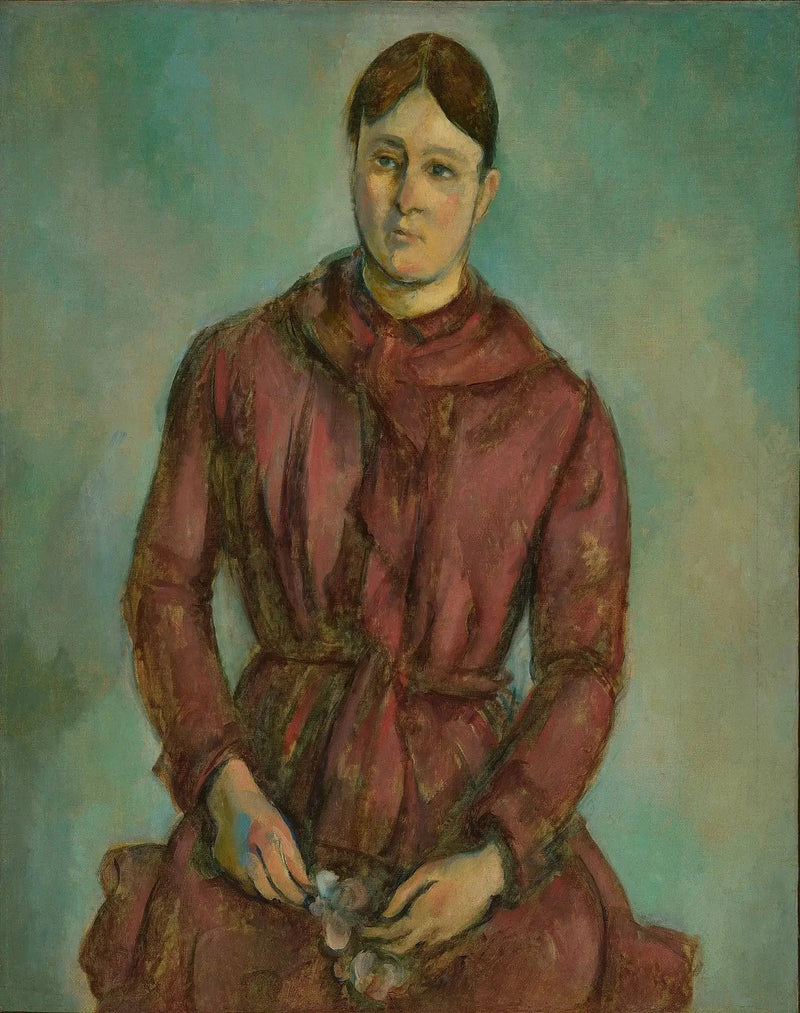 Señora Cézanne con vestido rojo - Paul Cézanne