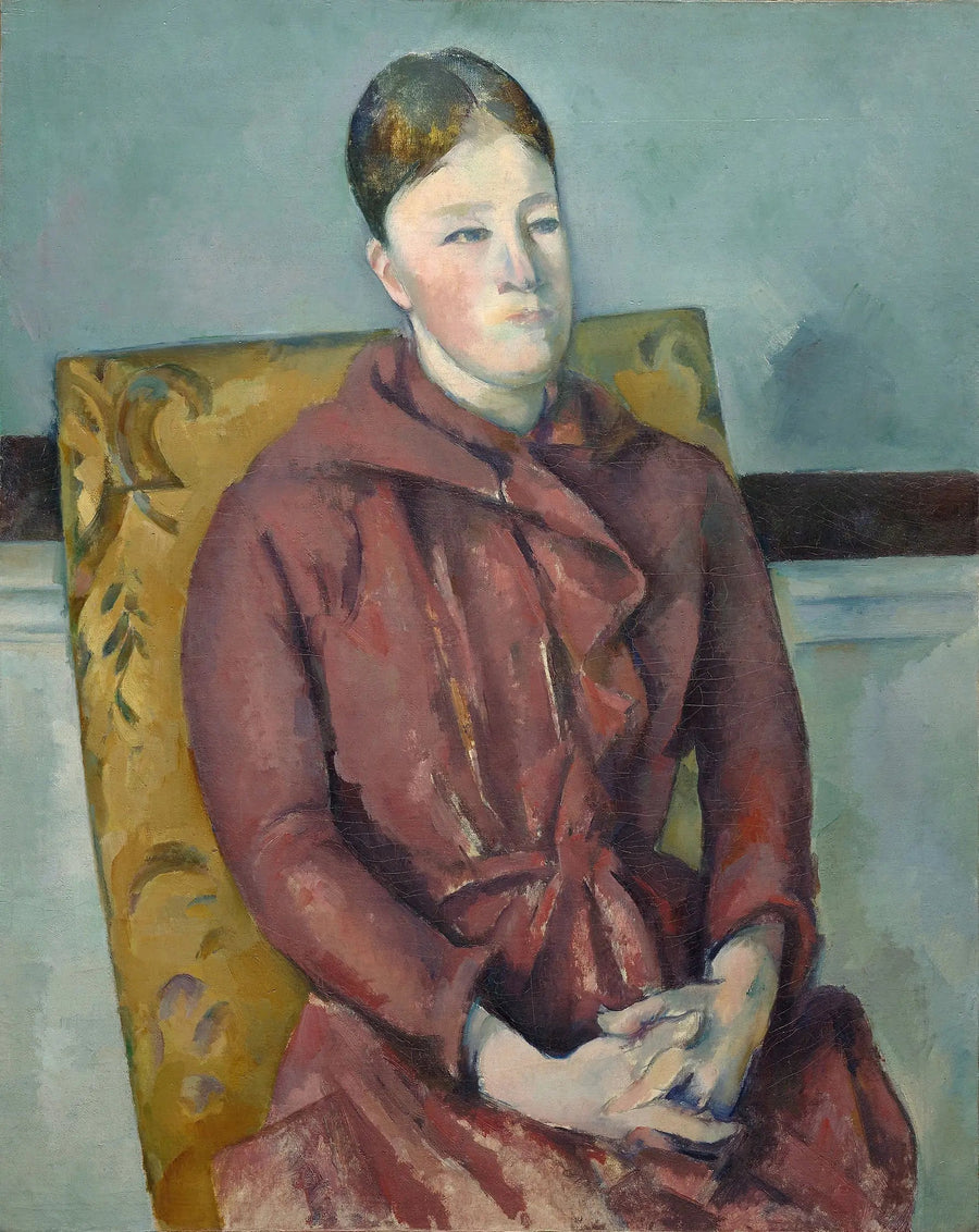 Señora Cézanne con vestido rojo - Paul Cézanne
