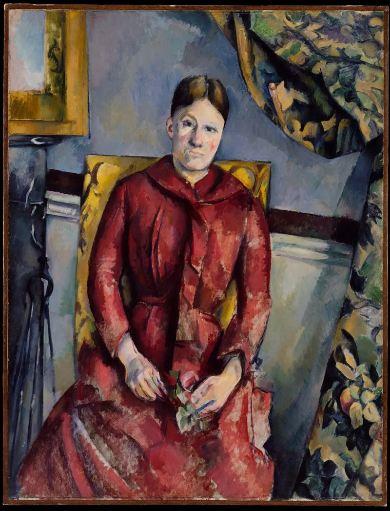Señora Cézanne con vestido rojo - Paul Cézanne