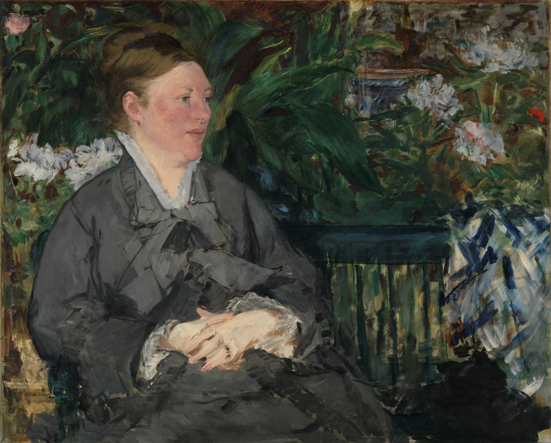 Madame Édouard Manet en la serre - Édouard Manet