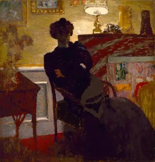 Madame Hessel sentada bajo la lámpara - Édouard Vuillard