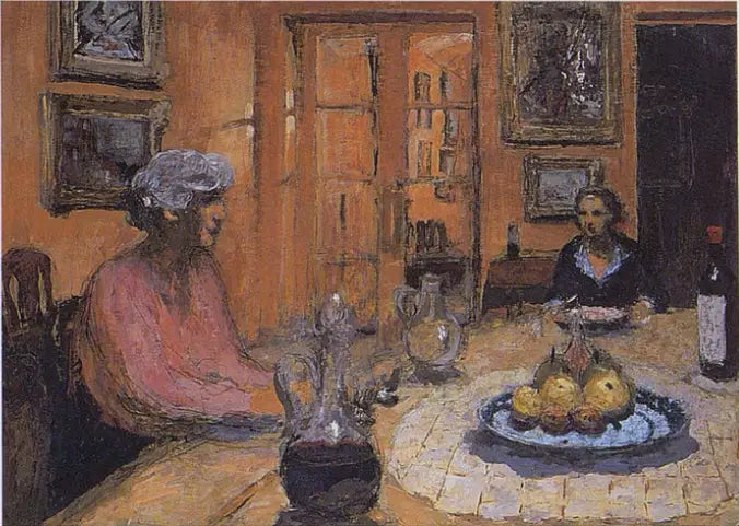 Madame Hessel y Lulu, en el comedor, calle de Nápoles - Édouard Vuillard