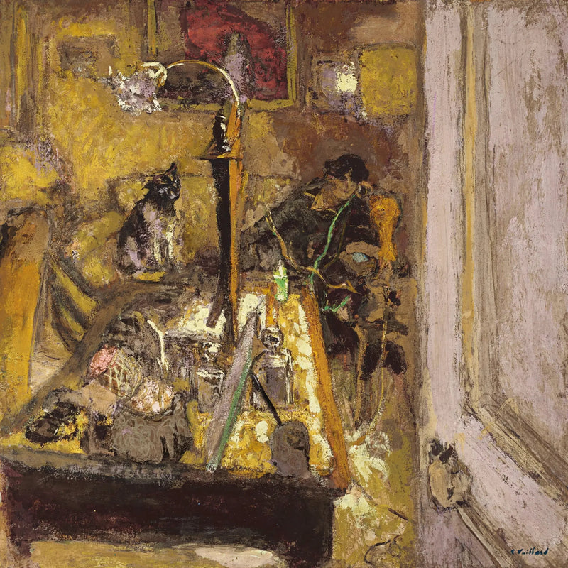 Madame Hessel hablando por teléfono en su tocador - Édouard Vuillard