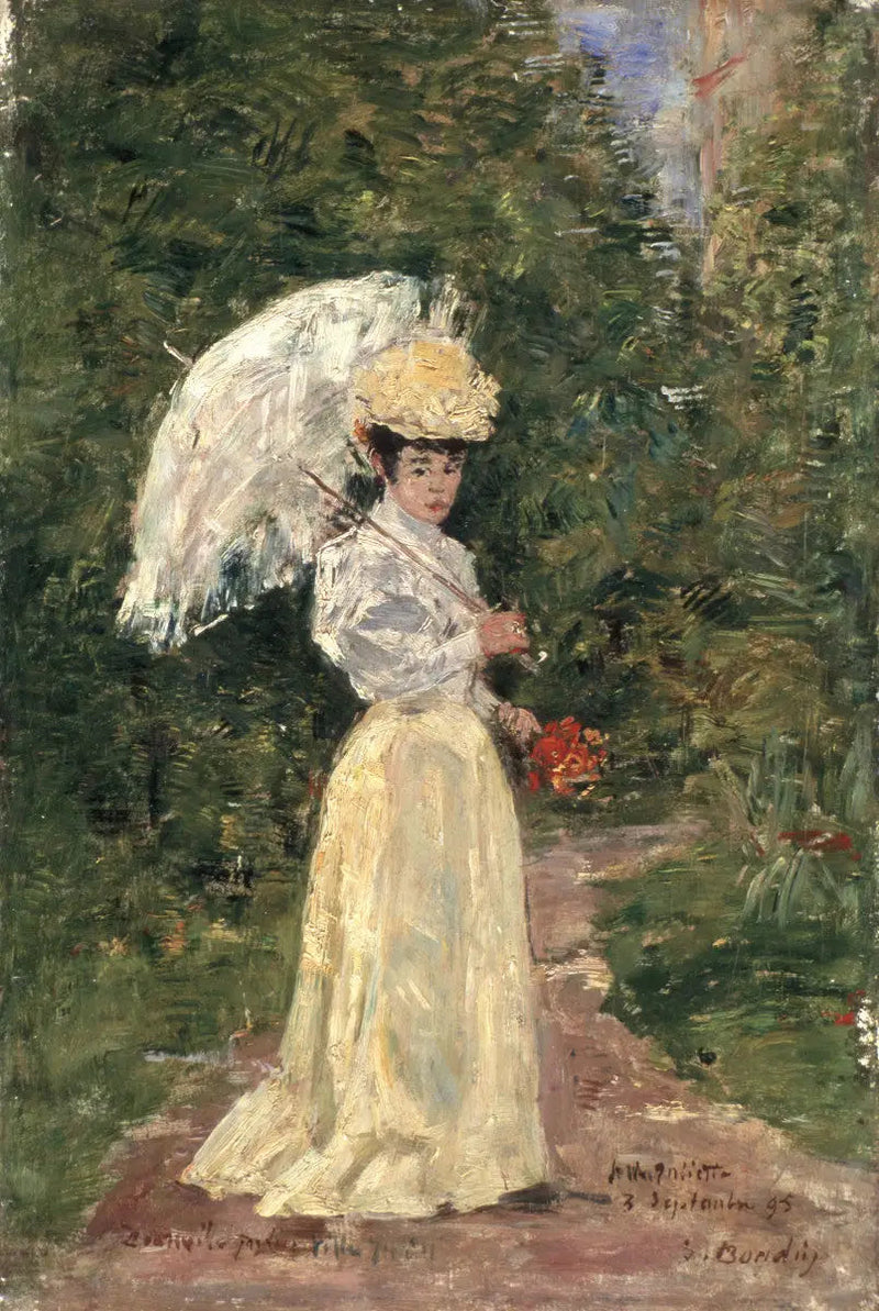 Madame Juliette en el jardín - Eugène Boudin
