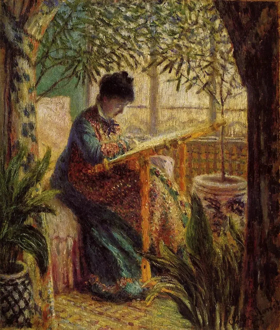 Señora Monet Bordando (Camille al telar) - Claude Monet