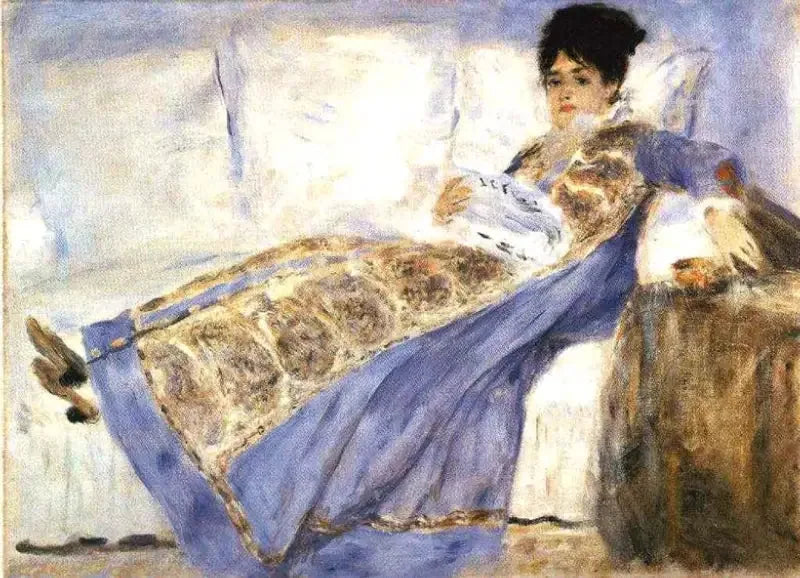 Madame Monet leyendo - Pierre-Auguste Renoir