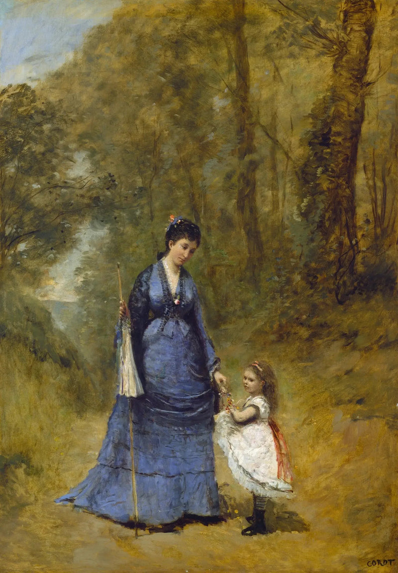 Madame Stumpf y su hija - Jean-Baptiste Camille Corot