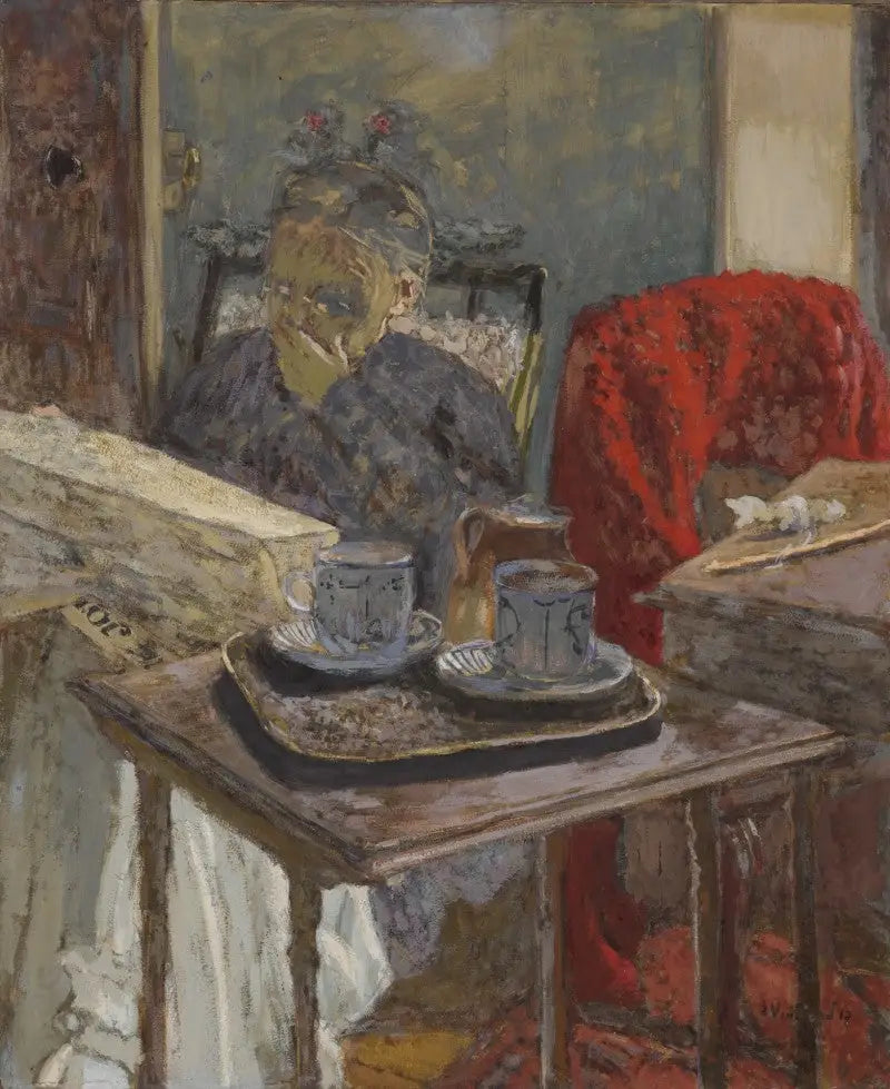 Madame Vuillard leyendo el periódico - Édouard Vuillard