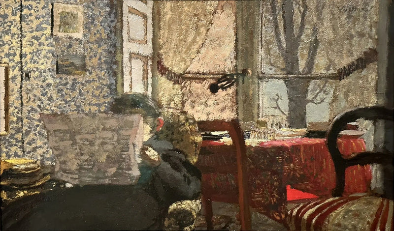 Madame Vuillard leyendo el periódico - Édouard Vuillard