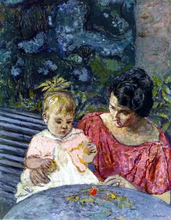 Madeleine Descorps y hijos Bernard - Édouard Vuillard