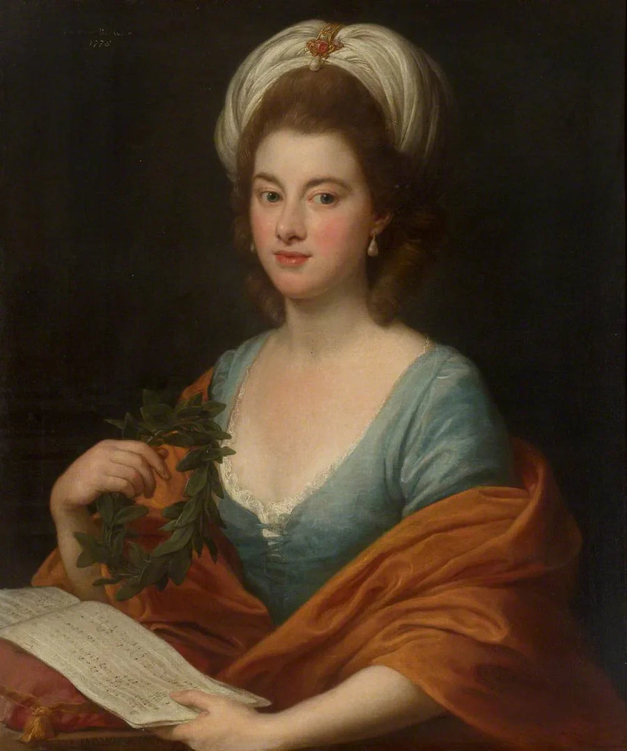 Mademoiselle Frances Lyde Browne aficionada a la música y una corona - Pompeo Batoni