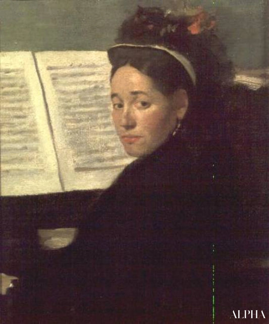 Mademoiselle Marie Dihau (1843-1935) au piano - Edgar Degas - Reproductions de tableaux et peintures haut de gamme