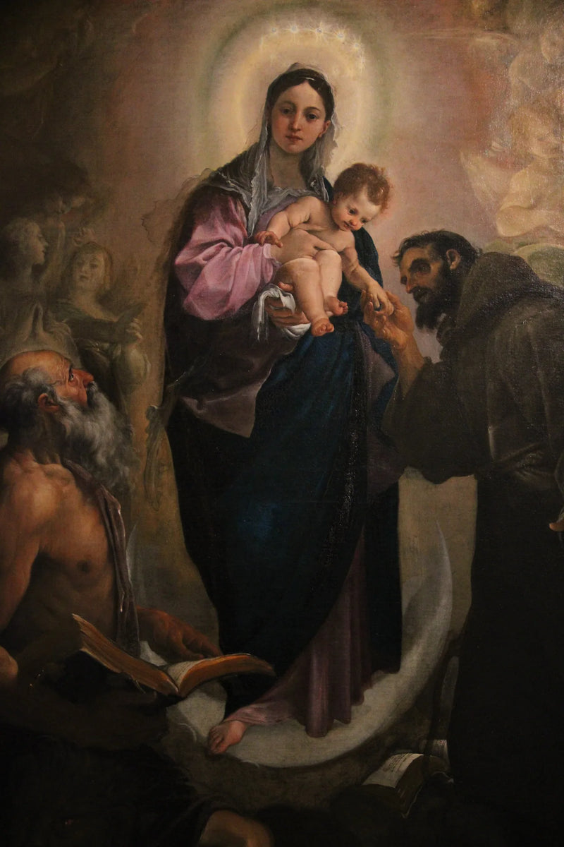 Madonna degli Scalzi con los santos Francisco y Jerónimo - Ludovico Carracci